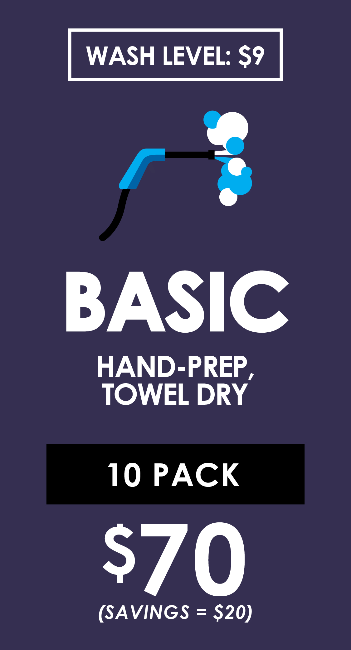 $9, Includes: Hand Prep, Hand-Dry Finish, Bug-Free Guarantee, Free Vacuums